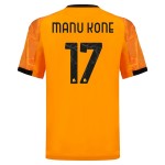Günstige Fußballtrikots AS Roma Manu Kone 17 Auswärtstrikot 2025-26 Kurzarm